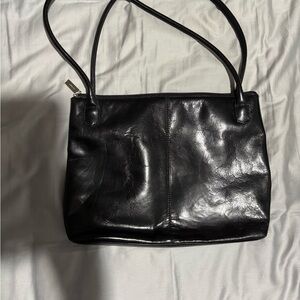 Black Leather Shoulder Tote